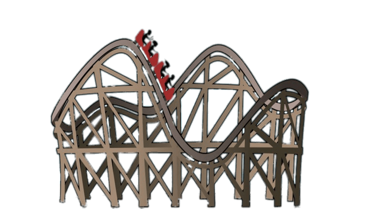 Rollercoaster With Red Cars Clipart