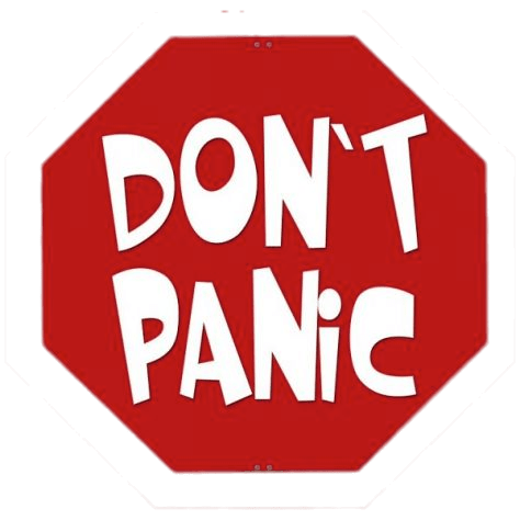Don't Panic Red Sign