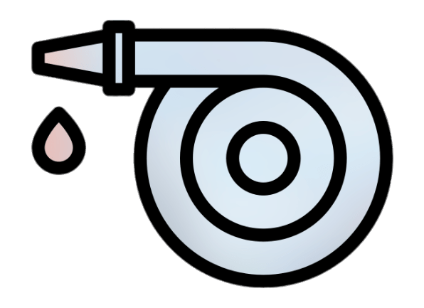 Garden Hose and Water Drop Clipart