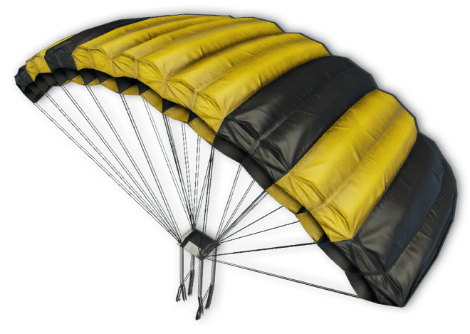 Yellow and Black Parachute
