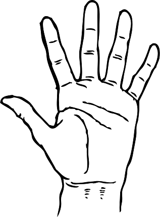 Hand Open Fingers Transparent