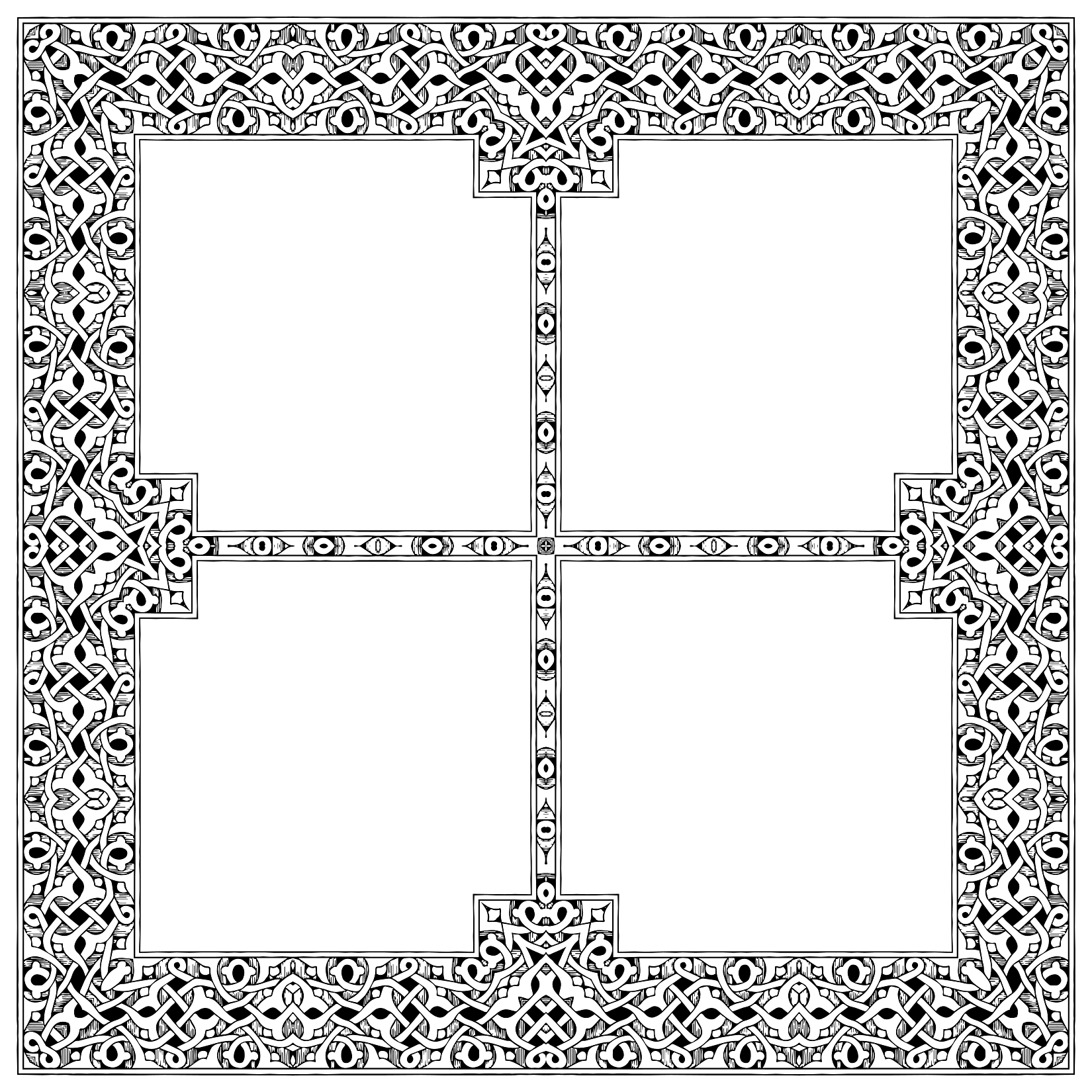 Square four-part Frame