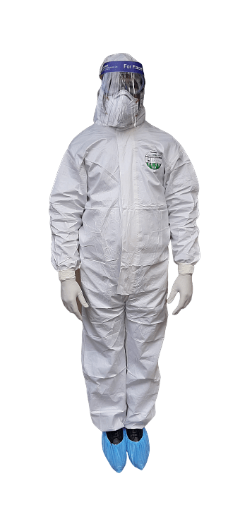 White Protection Suit Against Bacteria and Viruses