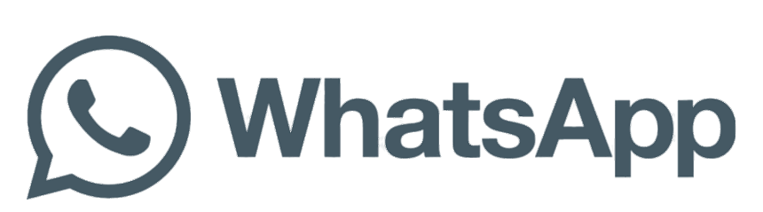 WhatsApp logo grey horizontal