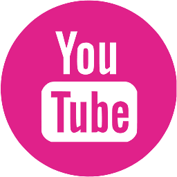 YouTube Logo White and Pink