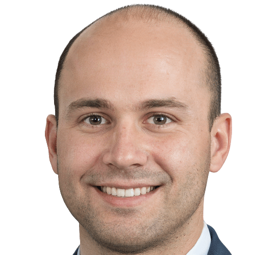 Bald Smiling Man Open Mouth