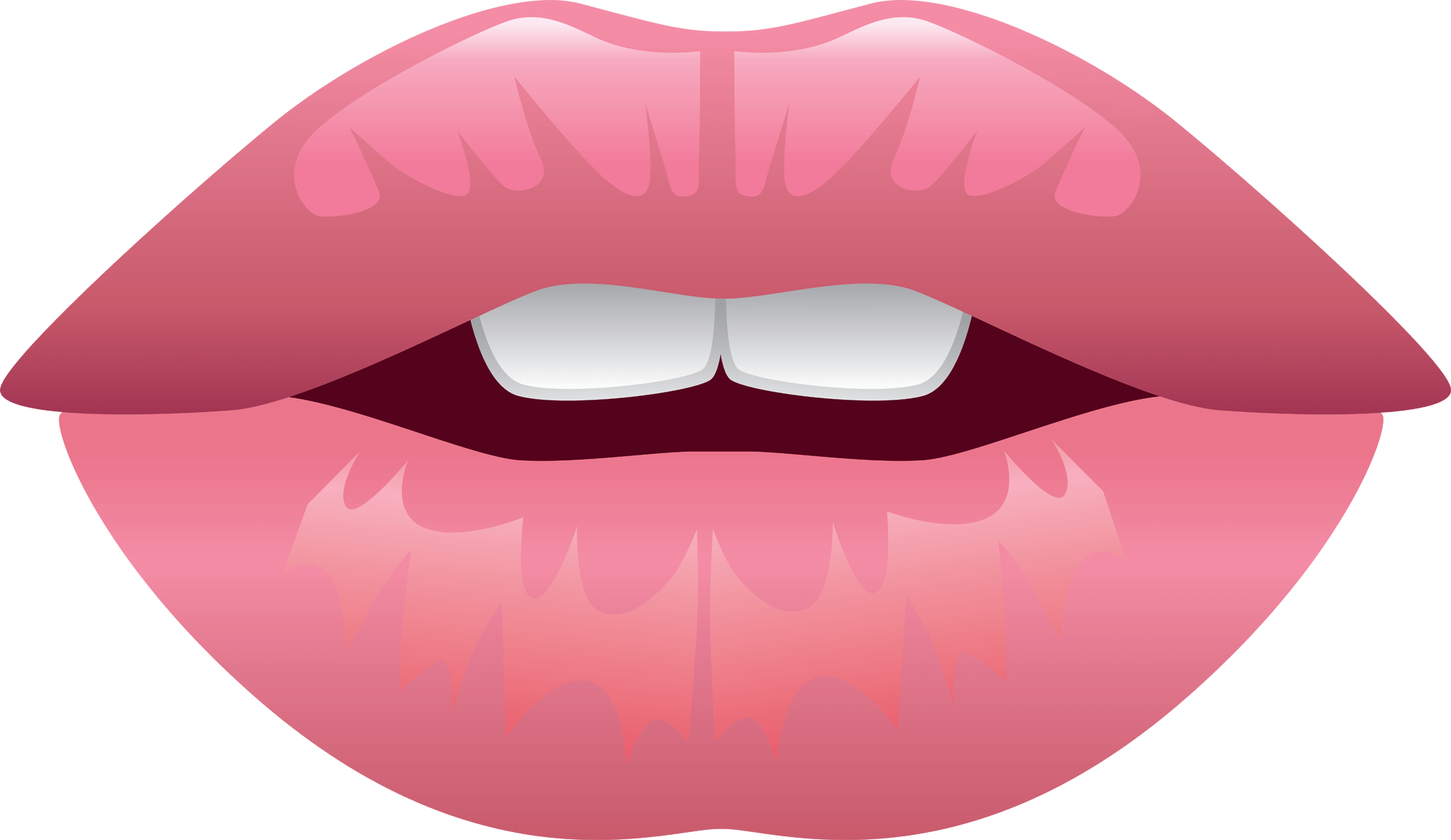 Cartoon Lips Teeth Realistic