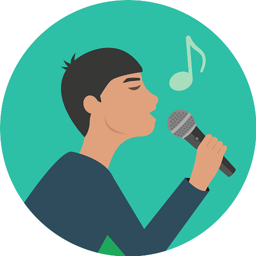 Male Singer Round Icon