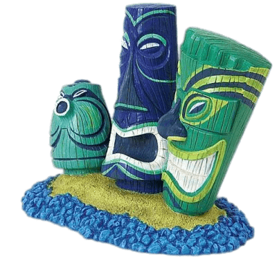 Green and Blue Tiki Heads Disney
