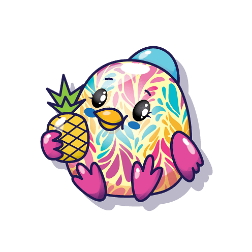 Pikmi Pop Picki the Parrot holding pineapple