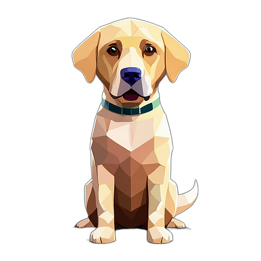 Labrador Retriever, Children'S Cartoon Animation Style - Full Body, Single View, No Shadow