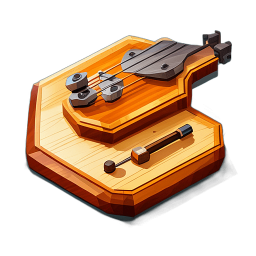 Low poly hurdy gurdy app icon