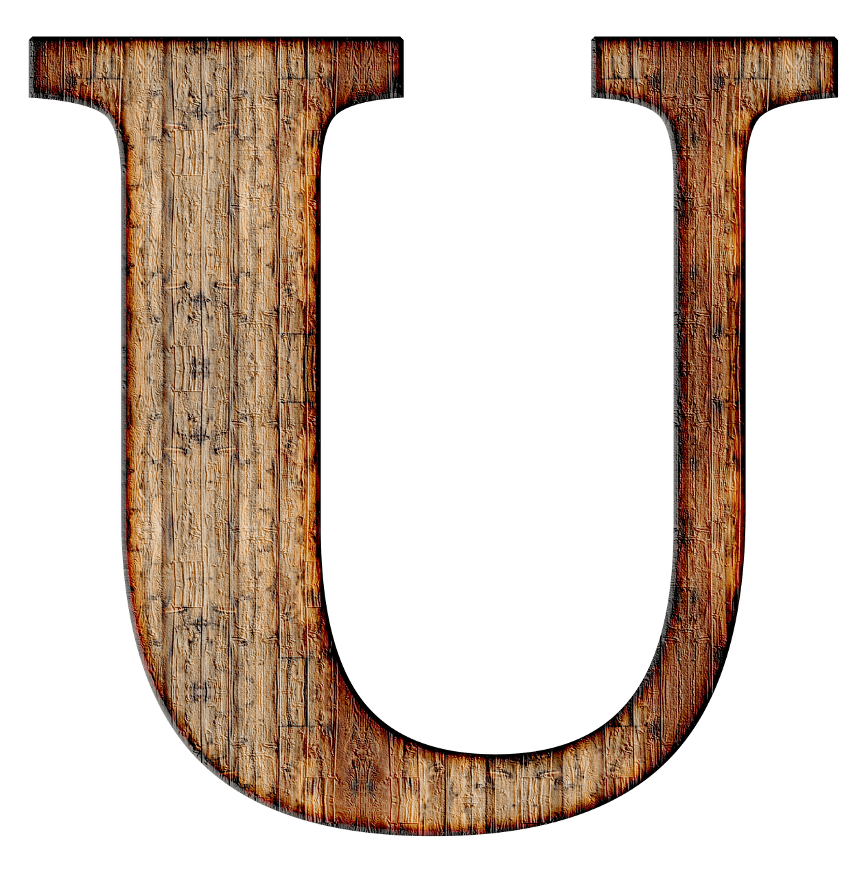 Wooden Capital Letter U