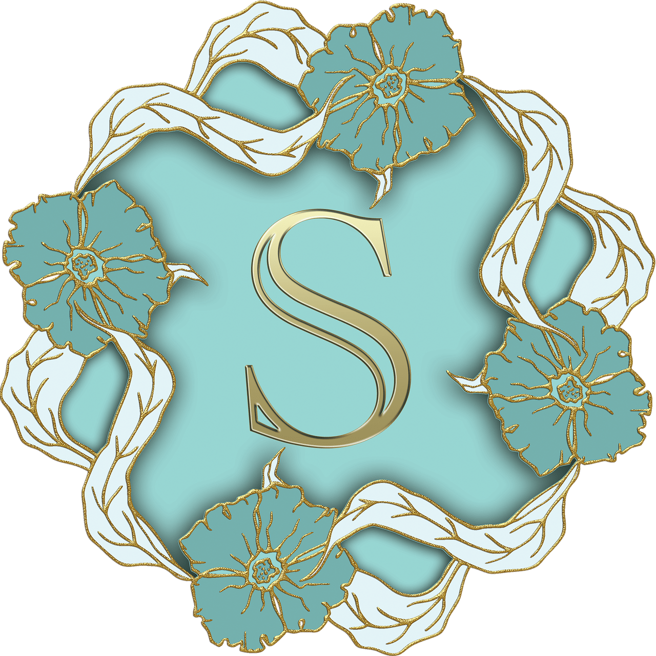 Flower Theme Capital Letter S