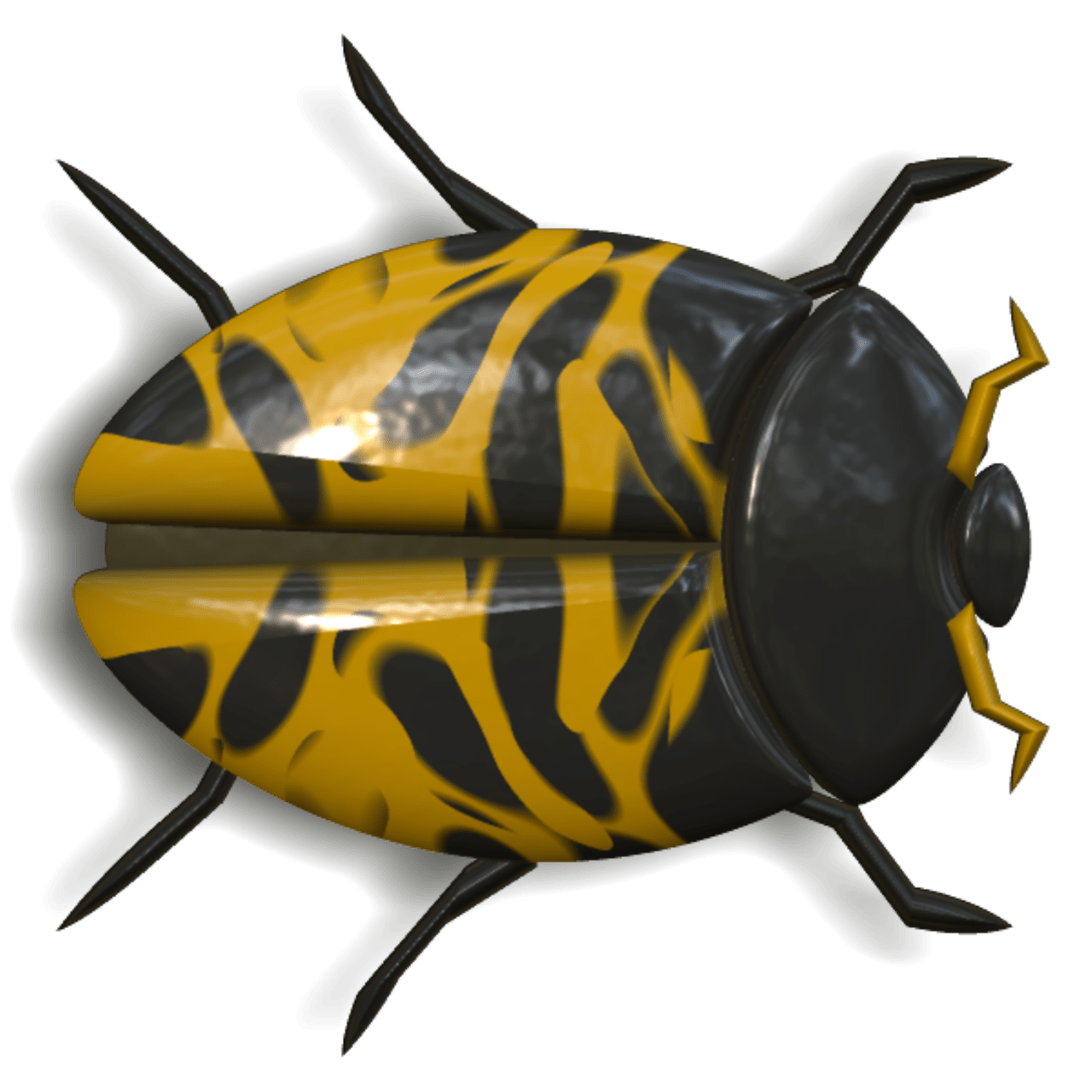 Ladybug Orange and Black Head To Right