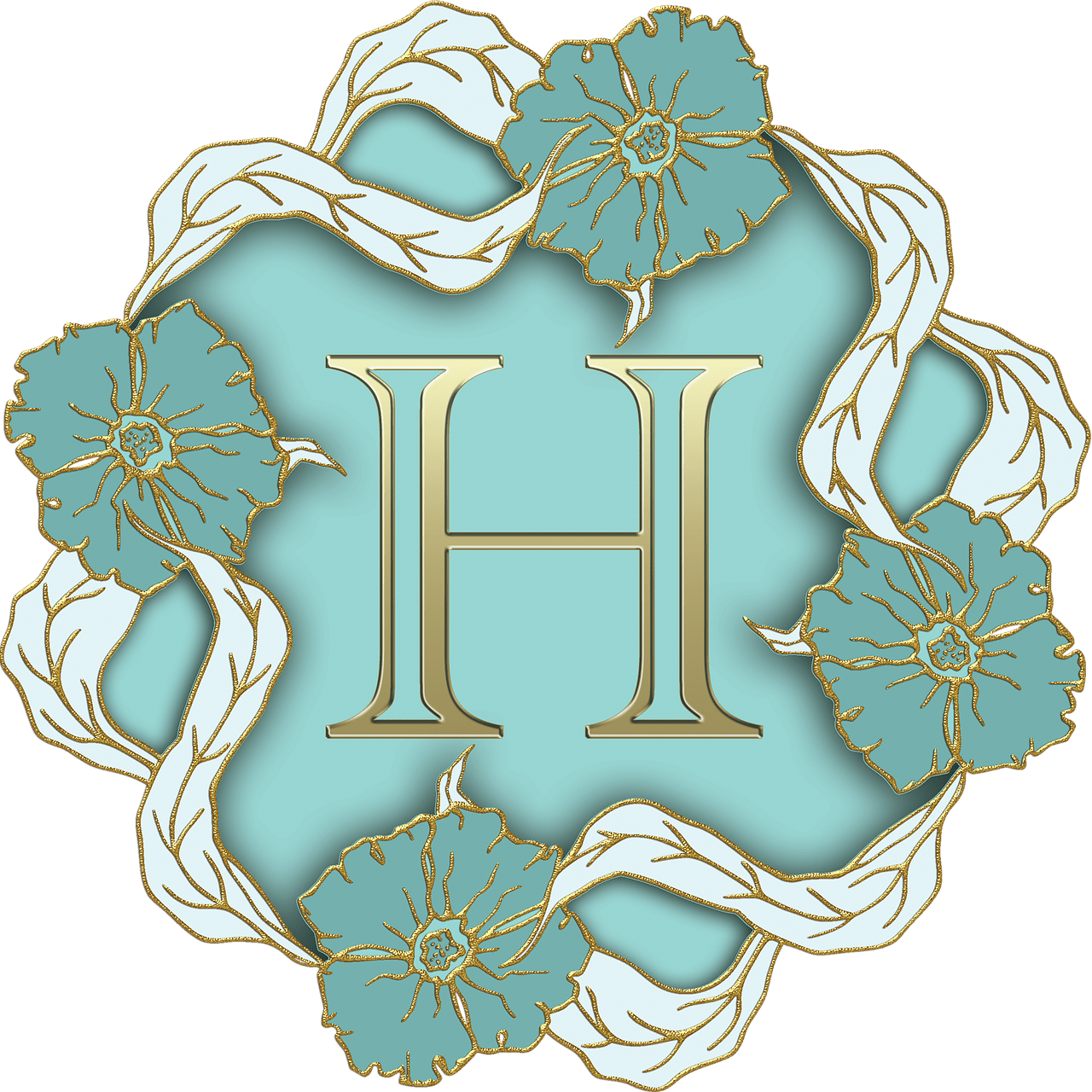 Flower Theme Capital Letter H