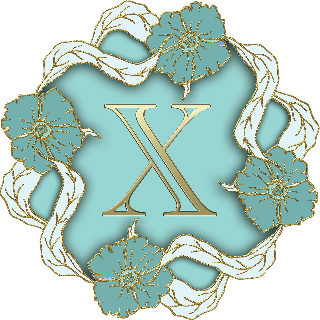 Flower Theme Capital Letter X