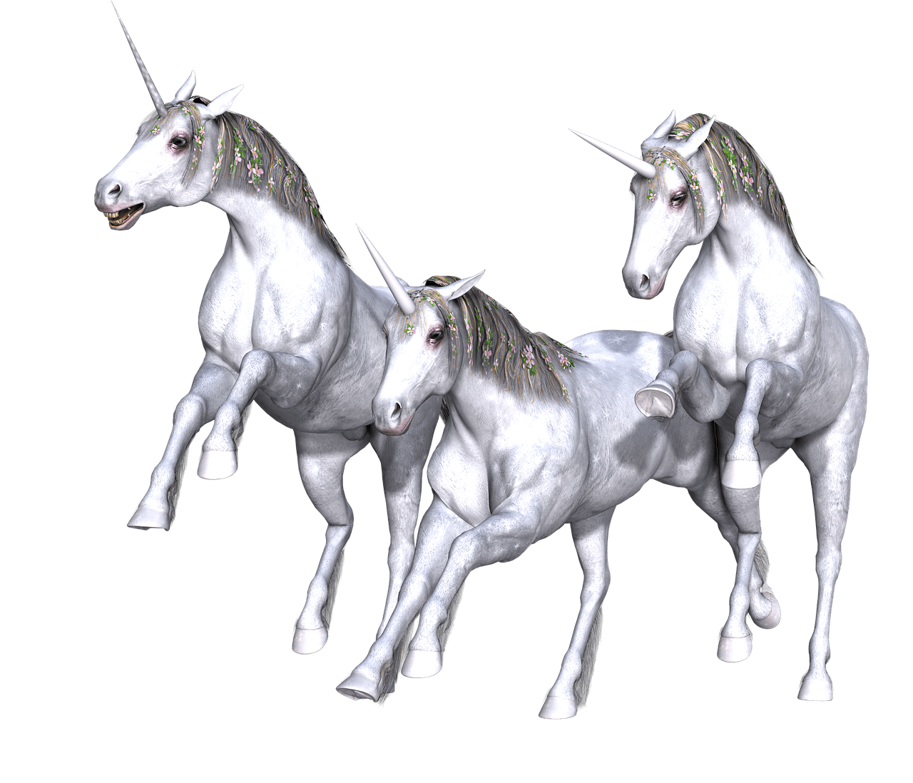 Unicorn Trio Full White