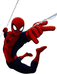 Spiderman Flying Between Buildings