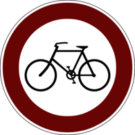 No Bicycles Road Sign