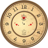 Clock With Hearts Decoration