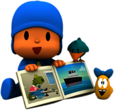 Pocoyo Looking At Book