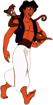 Aladdin With Abu on His Shoulder