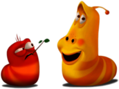 Larva Red Twig In Mouth