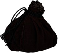 Money Pouch With Black Leather Strings