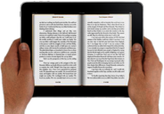Two Hands Holding E-Book