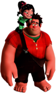 Vanellope on Ralph's Shouder