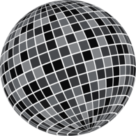 Grey Black White Disco Ball