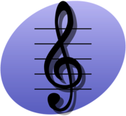 Treble Clef Blue Background