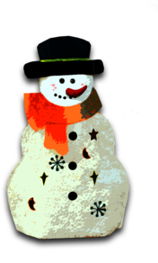 Snowman Orange Scarf