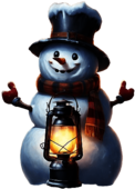 Snowman with Lantern