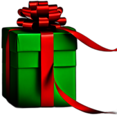 Small Cube Gift In Bright Green Paper With A Red And White Polka Dot Ribbon, Minimalist - Single Christmas Present, Wrapped In Exquisite Festive Wrapping, Minimalist, No Shadow