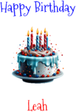 Happy Birthday Leah Custom Message