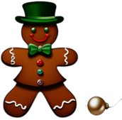 Gingerbread Man With A Sugar Pearl Necklace And Elegant Hat, Minimalist - Gingerbread Men, Decorated For Christmas, With Colorful Details And Icing, Single Item, No Shadow
