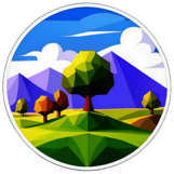 Landscaping Service, Minimalist App Icon - Circle Icon Bevel Border