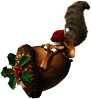 Ice Age character Scrat with Christmas Acorn