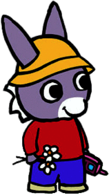 Trotro Holding Flowers and Mobile Phone