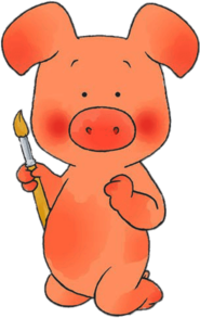 Wibbly Pig Holding A Paint Brush