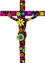 Floral Jesus on the Cross