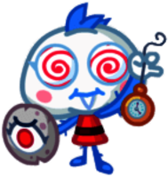Raffy the Higgledy Hypnotiser Holding Clock