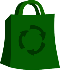 Green Shopping Bag with Recycling 