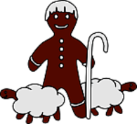 Gingerbread Shepherd with Sheep