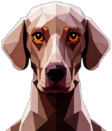 Weimaraner, Children'S Cartoon Animation Style - Full Body, Single View, No Shadow