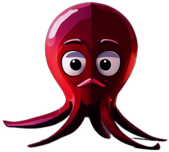 Octopus, Cartoon Character - In The Style Of Pixar, Single View, No Shadow