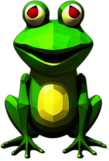 Frog, Cartoon Character - In The Style Of Pixar, Single View, No Shadow