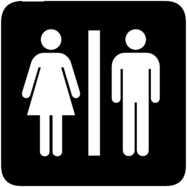 Male and Female Toilet Icon Black Background